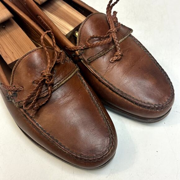 VGUC Rancourt & Co x FootJoy Tassel Loafer Moccasin Brown Made in Maine USA 11 D main image 11